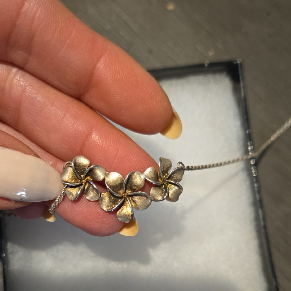 925 Silver Plumeria Necklace